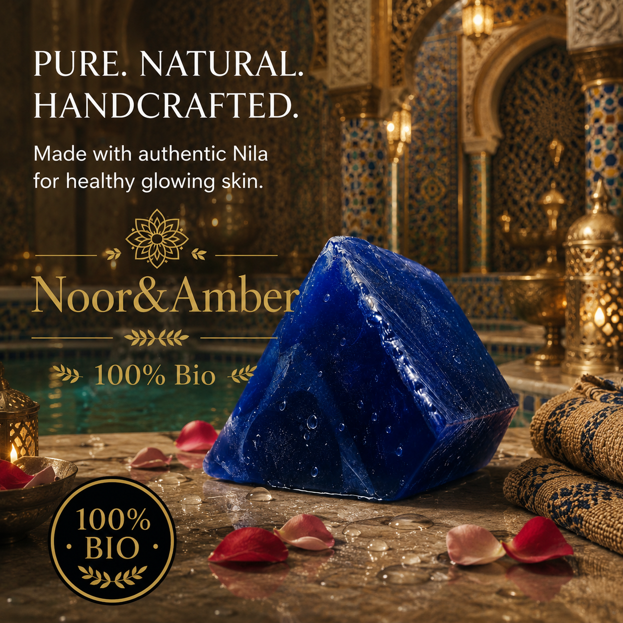 Moroccan Blue Nila Soap Noor&Amber