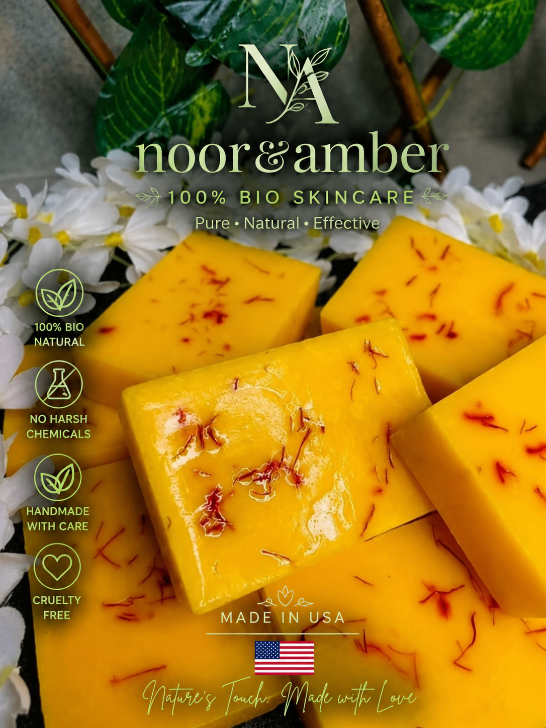 Saffron Pure  Moroccan Zafran Soap Noor&Amber